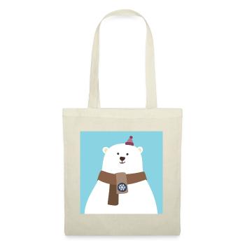 Affiche Ours polaire Pôle Nord Ours Glace Neige Hiver Frais - Sac en tissu - rouge - Devant