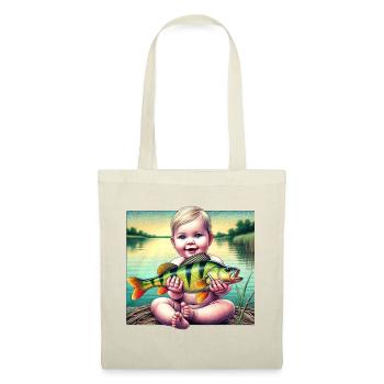 Bébé pêcheur Motif Cadeau Pêcheur - Sac en tissu - rouge - Devant