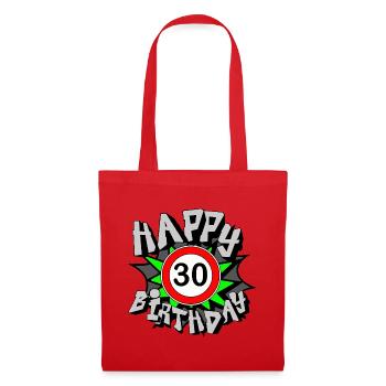30e anniversaire , Aérographe Happy 30 (25) - Sac en tissu - rouge - Devant