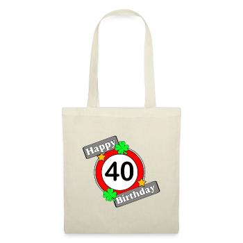 40. Geburtstag , Happy Birthday 40 (25) - Stoffbeutel - Rot - Vorne