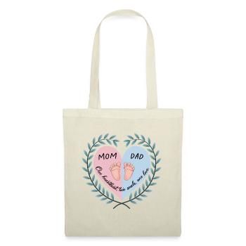 Mom, Dad & Baby Heart Design - Tote Bag - red - Front