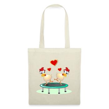 Chickens Pairs JUMPING TRAMPOLINE - Tote Bag - red - Front