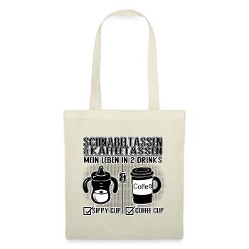 Schnabeltasse und Kaffeetasse Eltern Humor Design - Stoffbeutel - Rot - Vorne