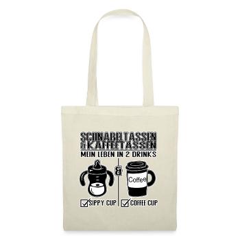 Schnabeltasse und Kaffeetasse Eltern Humor Design - Stoffbeutel - Rot - Vorne