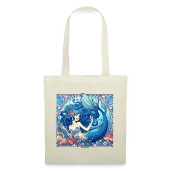 Sirène Sirène Cheveux Bleus Art Nouveau Cadeau - Sac en tissu - rouge - Devant