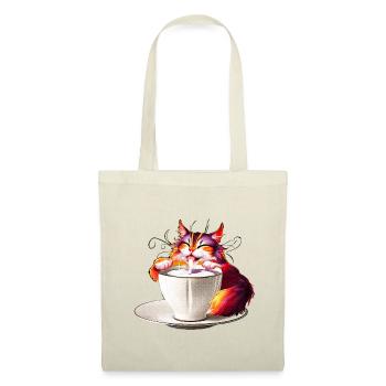 katzen Motiv Milch Tasse V2, für jedermann - Stoffbeutel - Rot - Vorne