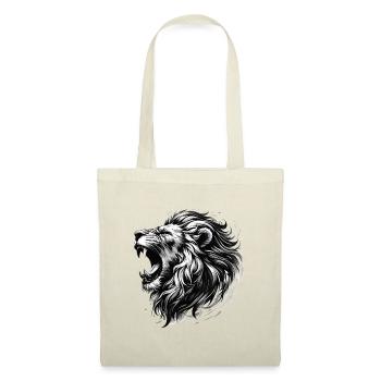 Lion Roars Strength Black and White Lion Head Gift - Tote Bag - red - Front