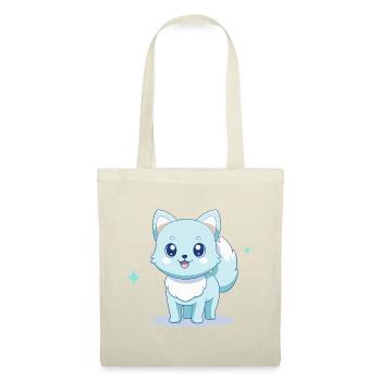 Adorable blue spitz dog with cheerful eyes - Tote Bag - red - Front