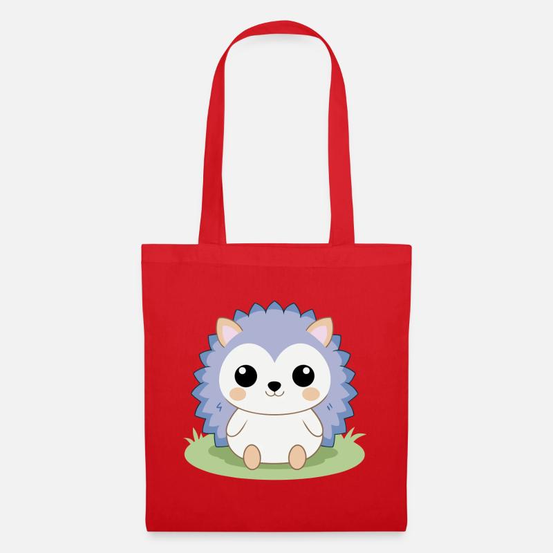 Bébé hérisson assis dans le jardin - Sac en tissu - rouge