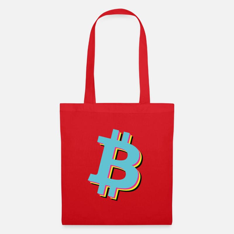 Bitcoin B CMYK Style - Stoffbeutel - Rot