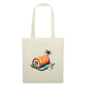 Rouleau de sushi tropical - Conception d’aliments de dessin animé amusant - Sac en tissu - rouge - Devant