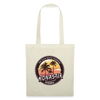 Monastir Palmen Vintage Design - Stoffbeutel - Rot - Vorne