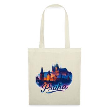 Prag Praha Stadt Tschechien Silhouette Geschenk - Stoffbeutel - Rot - Vorne