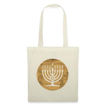 Hanukkah Menorah Candlestick in Golden Circle - Tote Bag - red - Front