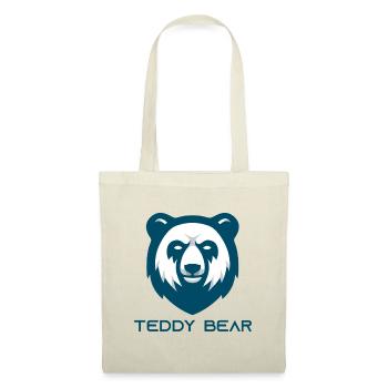 Logo d’ours en peluche – Tête d’ours minimaliste - Sac en tissu - rouge - Devant