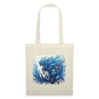 Sirène Sirène Cheveux Bleus Art Nouveau Cadeau - Sac en tissu - rouge - Devant