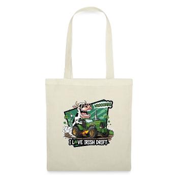 Irish Drift Cow with Green Tractor - Tote Bag - red - Front