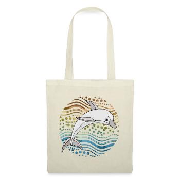 Dauphin dans des vagues abstraites - Sac en tissu - rouge - Devant