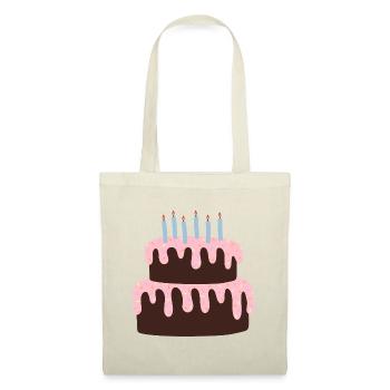 Celebration Cake with Pink Icing - Tote Bag - red - Front