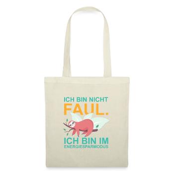 Faultier Energiesparmodus – Lustiges Zitat - Stoffbeutel - Rot - Vorne