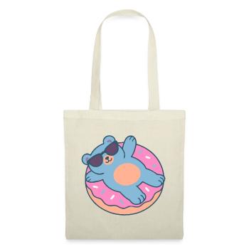 Blue Teddy Bear with Sunglasses - Tote Bag - red - Front
