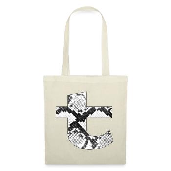Snake Skin Muster Buchstabe t - Stoffbeutel - Rot - Vorne