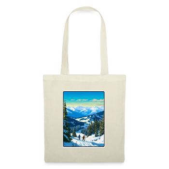 Affiche de voyage vintage de Borovets Bulgaria Paysage urbain - Sac en tissu - rouge - Devant