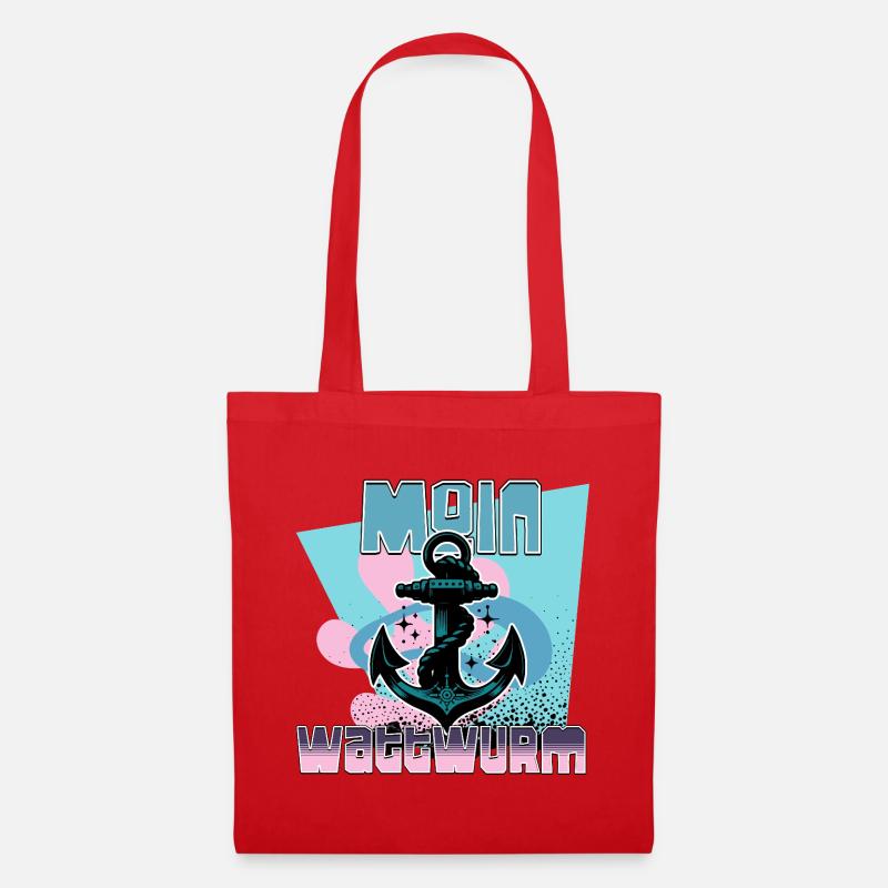 Ancre maritime avec conception de corde - Sac en tissu - rouge