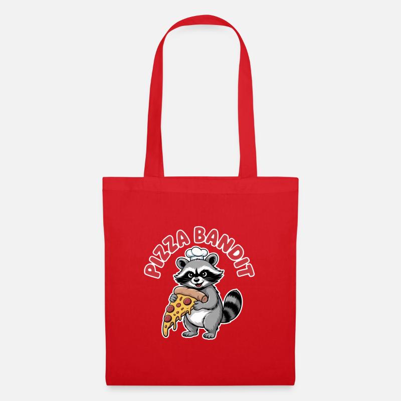 Racoon with pizza slice and chef's hat - Tote Bag - red