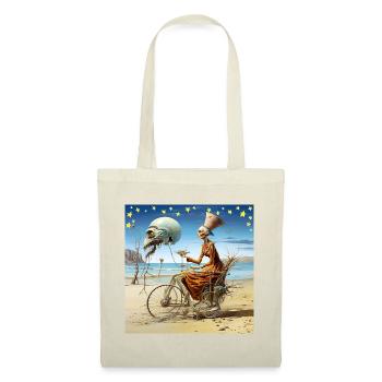 Surreal beach spirit with moonskull Halloween - Tote Bag - red - Front