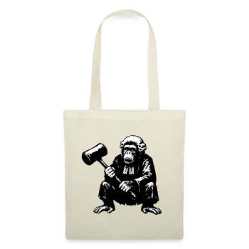 Rebellious monkey judge with hammer - Tote Bag - red - Front