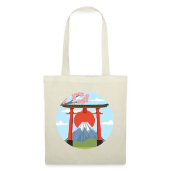 Mount Fuji and Torii Print - Tote Bag - red - Front