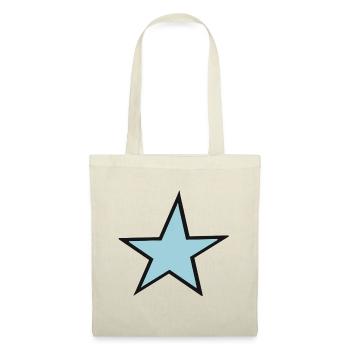Bright blue star with black border - Tote Bag - red - Front
