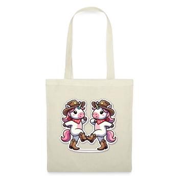 Licorne avec chapeau de cow-boy - Sac en tissu - rouge - Devant