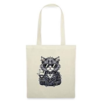 Rock cat style with leather jacket - Tote Bag - red - Front
