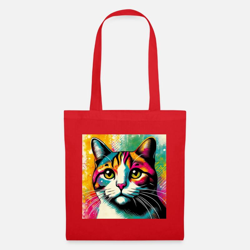Katze - Stoffbeutel - Rot