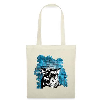 Graffiti Style Cat Portrait with Blue Explosion - Tote Bag - red - Front