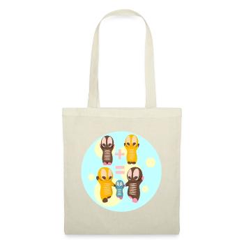 Cute Kawaii Figures Family - Tote Bag - red - Front