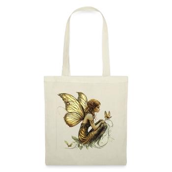 Fabulous fairy fairy in gold cloth with wings - Tote Bag - red - Front