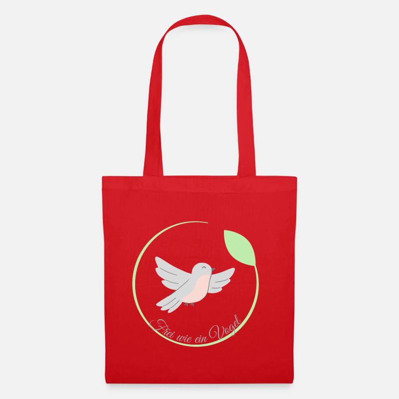 Libre comme un oiseau - Sac en tissu - rouge