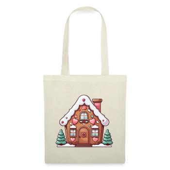 coeur en pain d’épice maison scène de neige - Sac en tissu - rouge - Devant