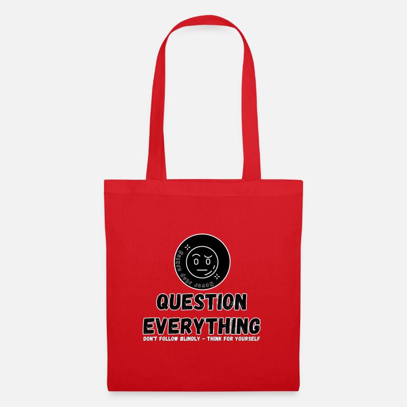 Question Everything - Never Stop Asking - Tote Bag - red