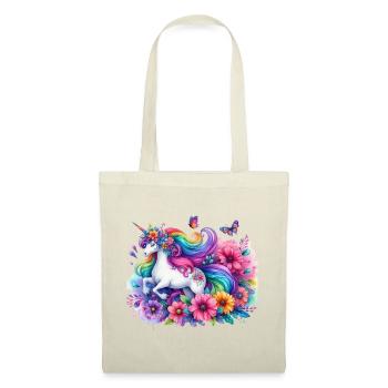 Rainbow Floral Unicorn - Tote Bag - red - Front