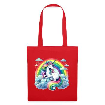 Rainbow Unicorn on Clouds - Tote Bag - red - Front