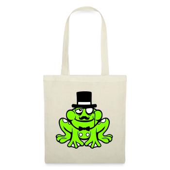 Mr Frog Sir Mr. Rich Monocle Glasses Top Hat - Tote Bag - red - Front