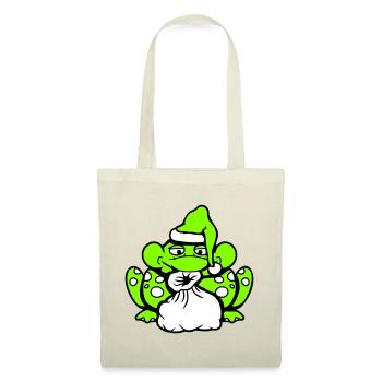 Frosch Weihnachtsmann Weihnachten Mütze Geschenk - Stoffbeutel - Rot - Vorne