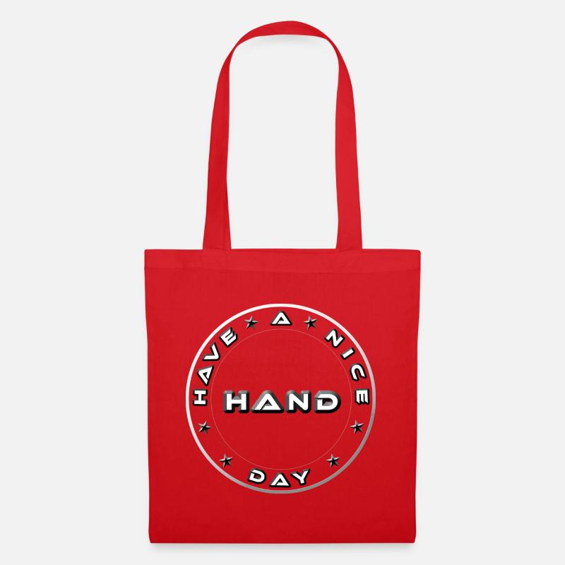 Have a Nice Day Metallic Hand Emblem - Tote Bag - red