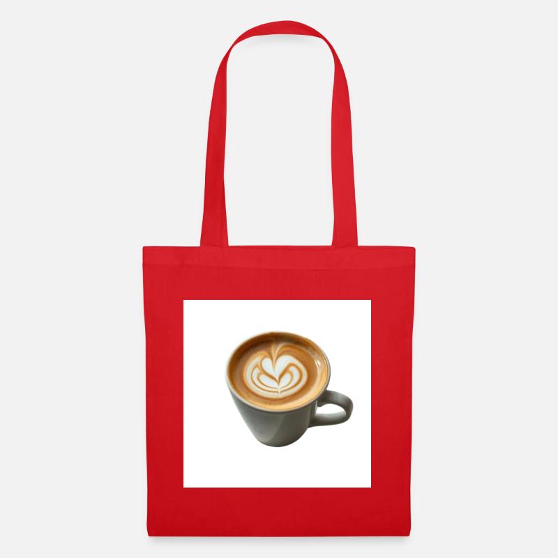 Latte Herzkunst Becherdesign - Stoffbeutel - Rot