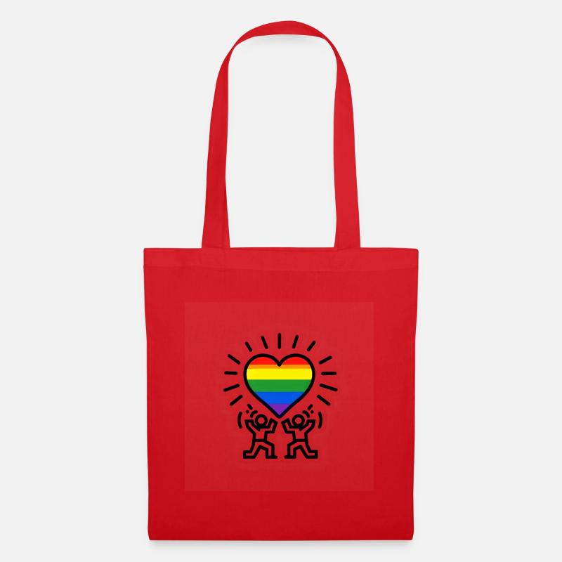Heart Rainbow Celebration - Tote Bag - red