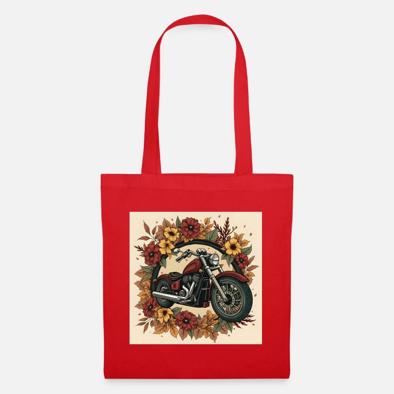 Roue de fleurs d’impression en bloc - Sac en tissu - rouge